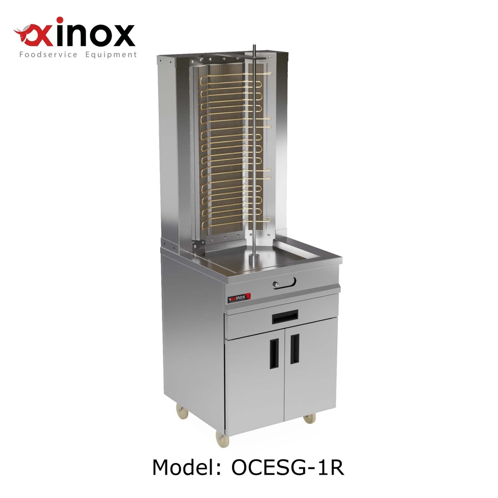 Electric Shawerma Grill with base cabinet
Dimensions (700x700x2000 mm)