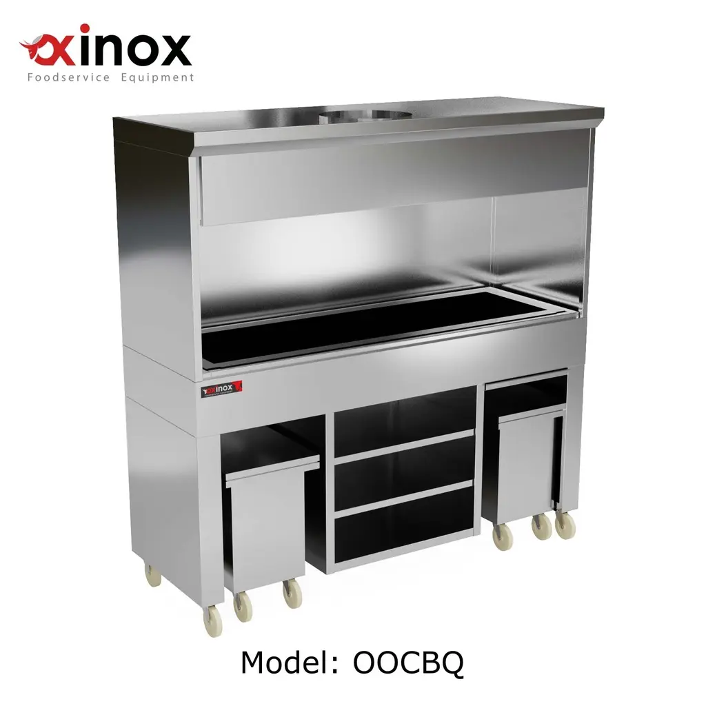 charcoal barbecue grill
Dimensions (1500X700X1100/2050 mm)