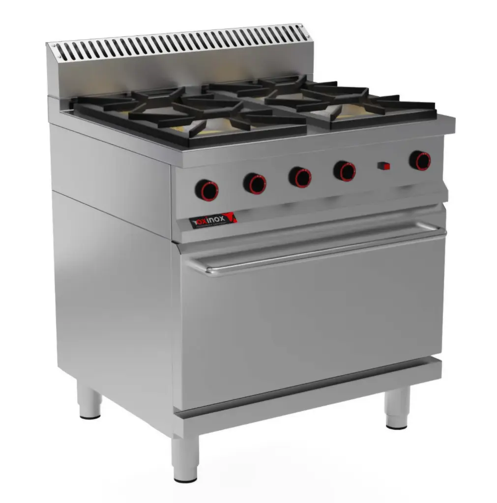 Gas cooker 4 open burners with gas oven (safety functions)
Dims: 800x900x850 mm