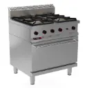 Gas cooker 4 open burners with gas oven (safety functions)
Dims: 800x900x850 mm