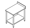 Work table with backsplash and under shelf