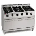 Gas cooker 6 open burners with gas oven (safety functions)
Dims: 1200x700x850 mm