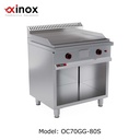 Gas grill double zone smooth cooking plate