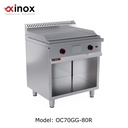 Gas grill double zone  ribbed cooking plate