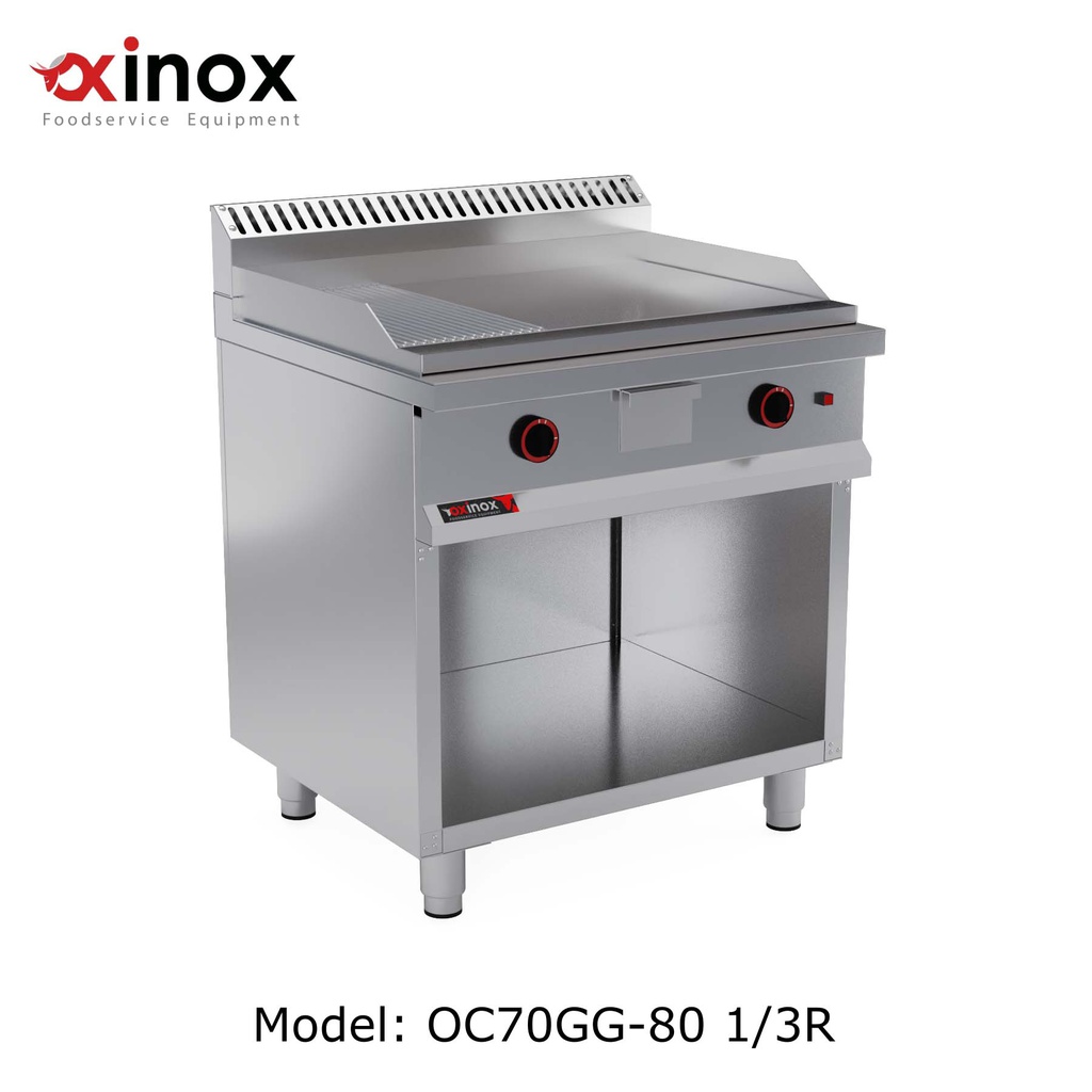 Gas grill double zone  1/3 ribbed & 2/3 smooth cooking plate