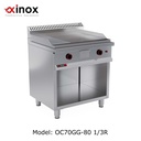 Gas grill double zone  1/3 ribbed & 2/3 smooth cooking plate