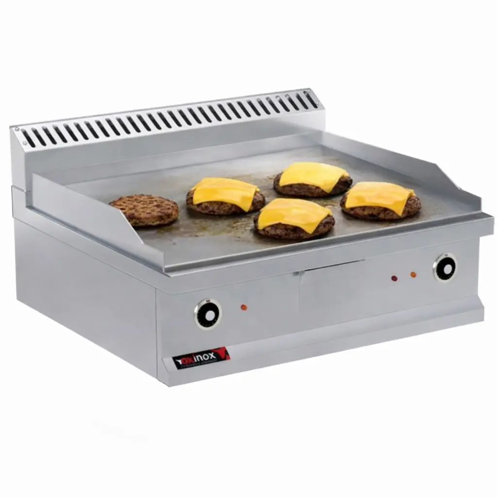 Electric grill double zone smooth cooking plate