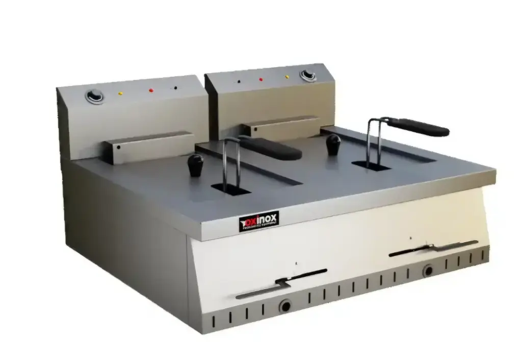 Electric Double tank deep fat fryer
Dims: 800x700x250 mm