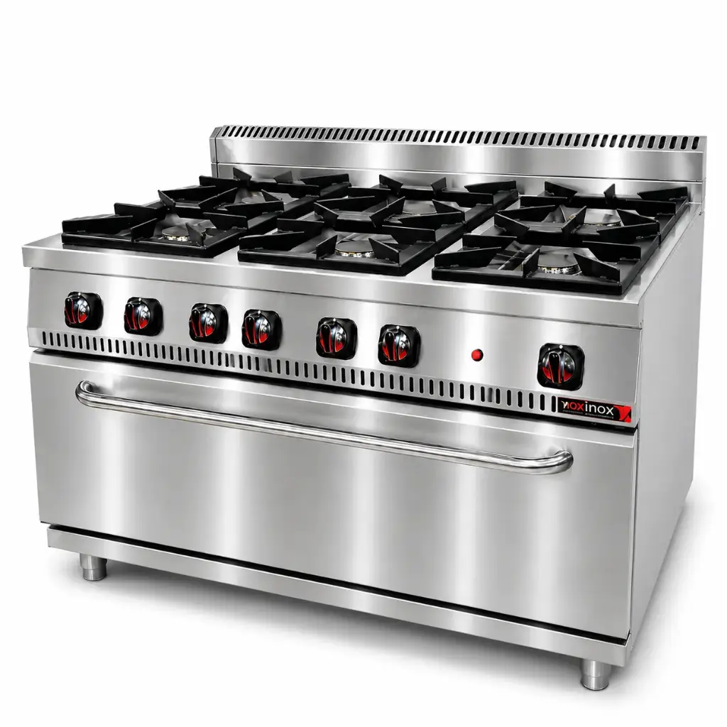 Gas cooker 6 open burners with maxi gas oven
Dims: 1200x900x850 mm