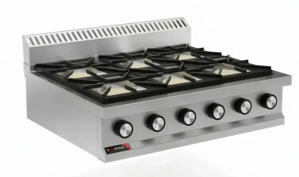 Gas cooker 6 open burners - table top