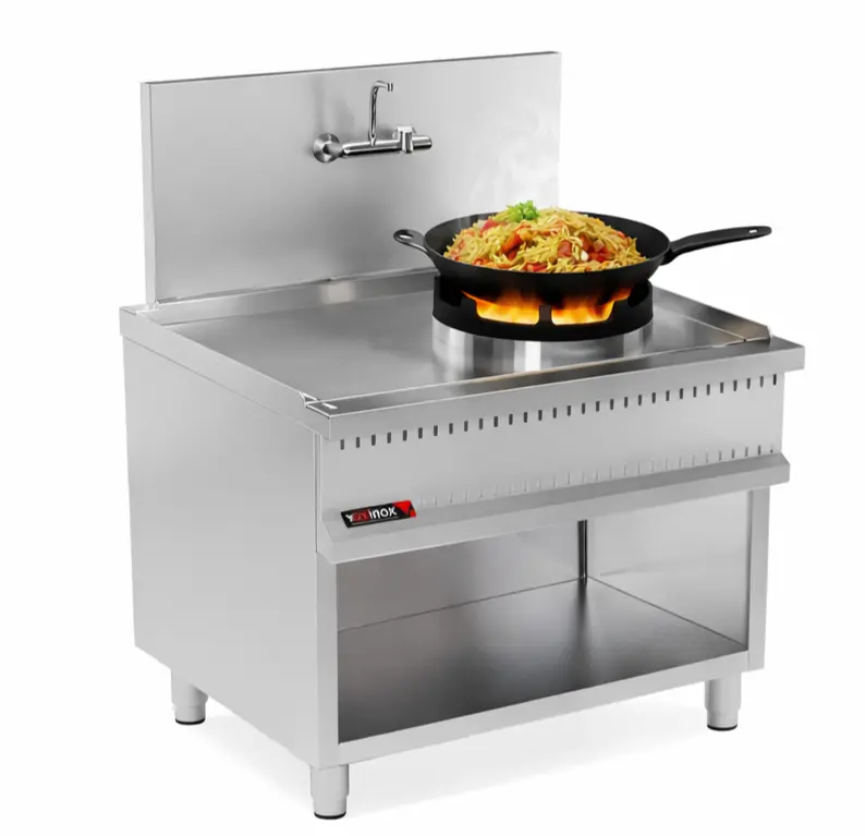 Wok Range one burner On open cabinet