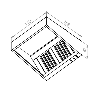 Wall Mounted Exhaust Hoods-Single Skin 110
Dimensions (1000x1100x420 mm)
