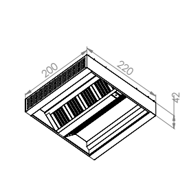 ISLAND (Central) Hoods- Double Skin 220
Dimensions (2000x2200x420 mm)