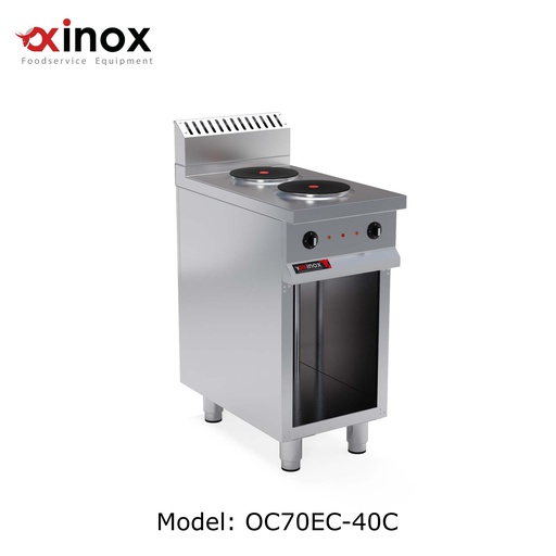 [Oxinox model OC70EC-40C5.2] Electric cooker 2 circular hot plate
Dims: 400x700x850 mm