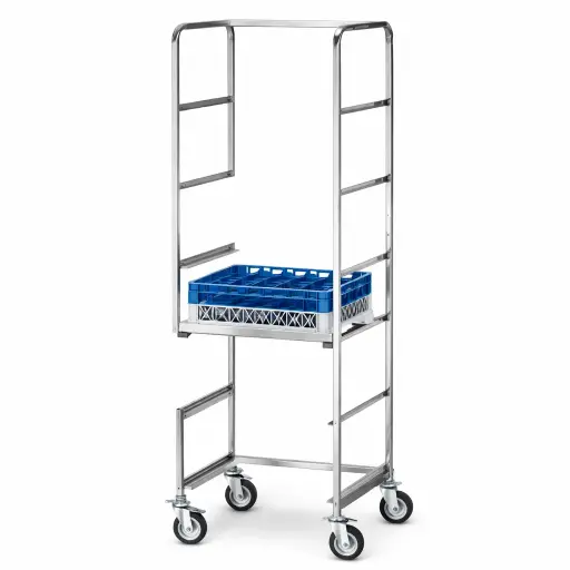 [OFPBHT] Stainless steel basket holder trolley for dishwasher
Dims: 650x650x1700 mm
