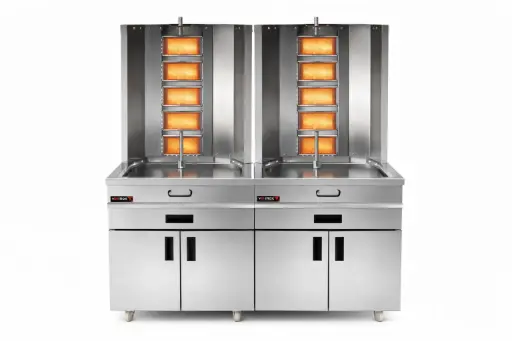 [Oxinox model OCGSG-2R5] Gas Shawerma Grill with base cabinet
Dimensions (1400x700x2000 mm)