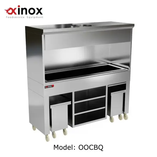 [Oxinox model OOCBQ-150IS] charcoal barbecue grill
Dimensions (1500X700X1100/2050 mm)