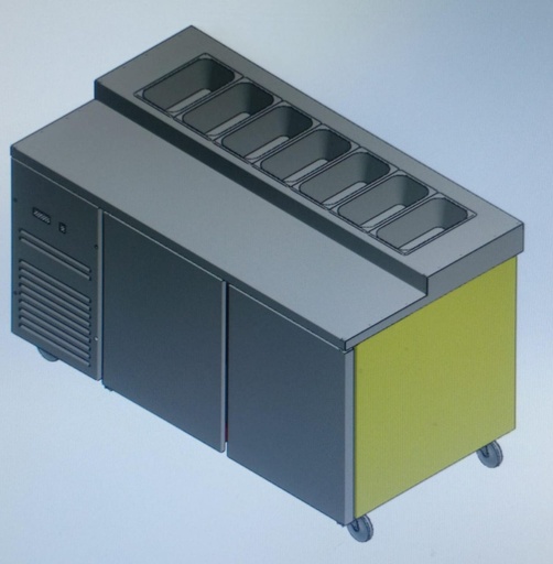 [OSR3DN-200-701/6 (20) CLOSED] Salad Refrigerated Counter three doors with neck