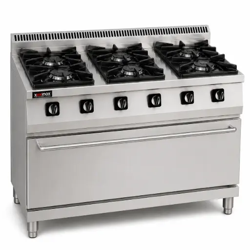 [OC70GC-120GOS] Gas cooker 6 open burners with gas oven (safety functions)
Dims: 1200x700x850 mm