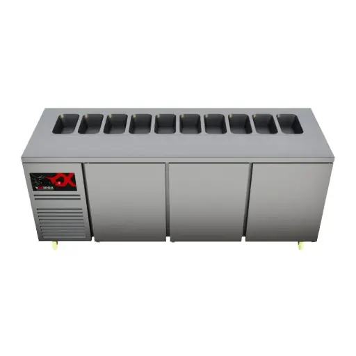 [OSR3D-2001/3] Salad Refrigerated Counter three doors
Dims: 2000x700x850 mm