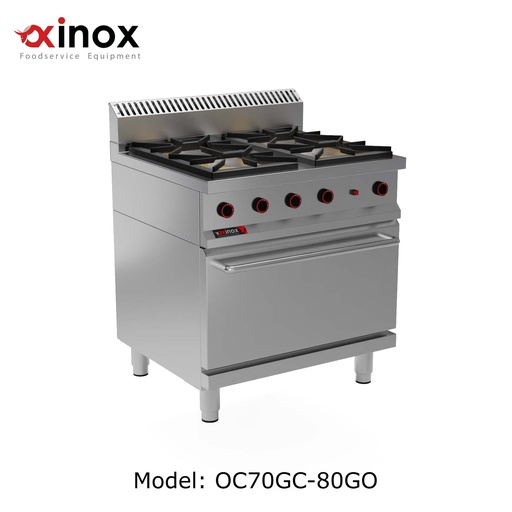 [OC70GC-80GO] Gas cooker 4 open burners with gas oven