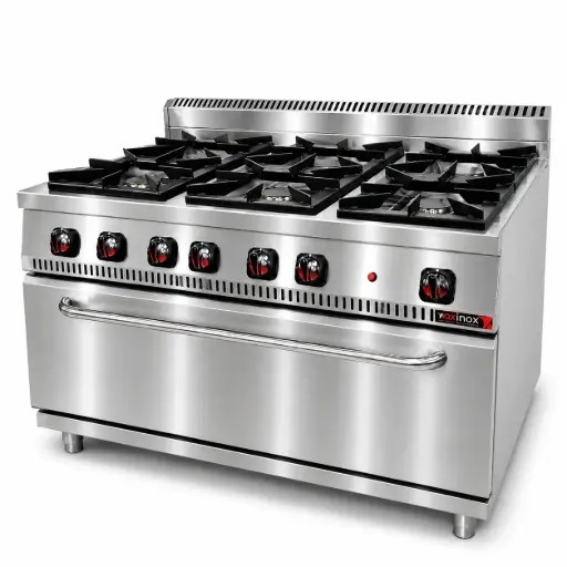 [Oxinox -OC70GC-120GO] Gas cooker 6 open burners w/ maxi gas oven
Dims: 1200x700x850 mm