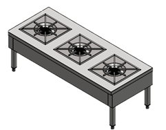 [Oxinox model OCSP-3B] Stock Pot Range
Dimensions (1500x600x500 mm)