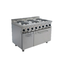 [Oxinox model OC70EC-120CO] Electric cooker 6 circular hot plate on electric oven
Dims: 1200x700x850 mm