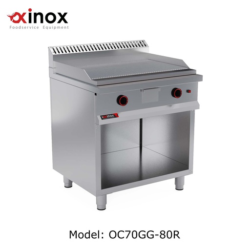 [OC70GG-80R] Gas grill double zone  ribbed cooking plate