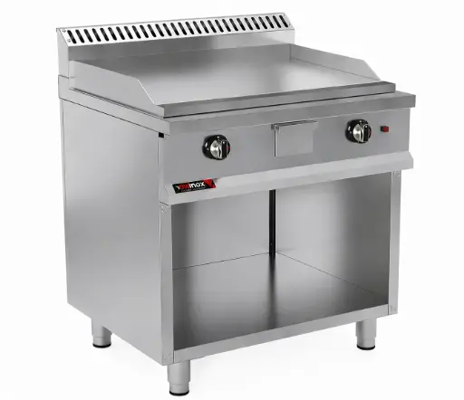 [Oxinox model OC70GG-80SC] Gas grill double zone smooth cooking plate chrome plated
Dims: 800x700x850 mm