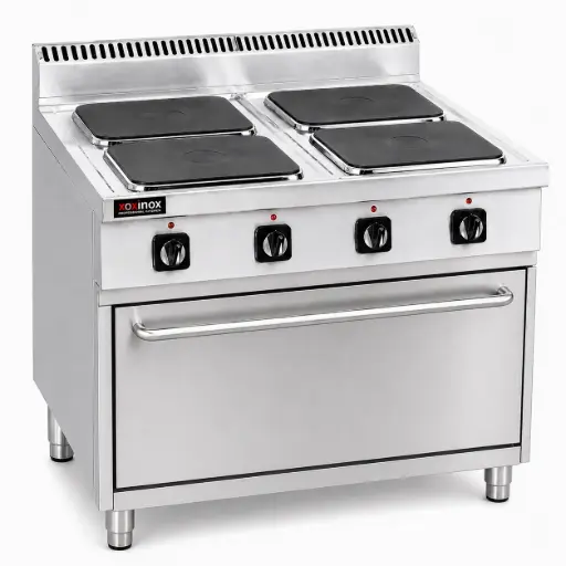 [OC90EC-80SO] Electric cooker 4 square hot plate on electric oven
Dims: 800x900x850 mm