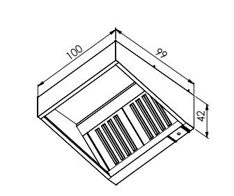 [OCWHS/100-1m] Wall Mounted Exhaust Hoods-Single Skin 100
Dimensions (1000x1000x420 mm)